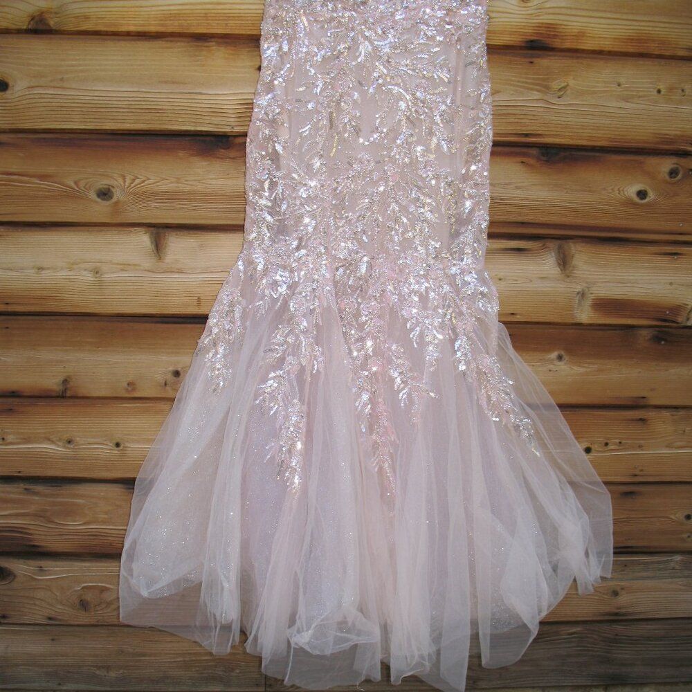 Mac Duggal 20559 Pink Corset Detailed Embellished Gown Dress - Picture 9 of 13